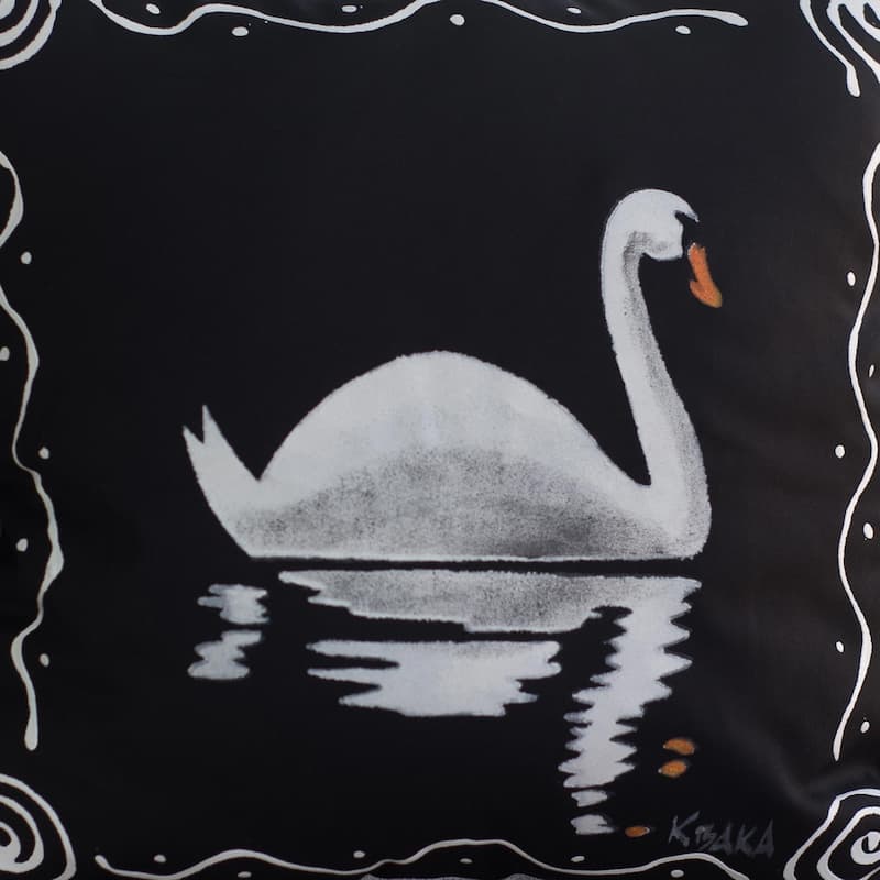 Novica Handmade Swan Song In Black Cotton Cushion Covers (Pair)
