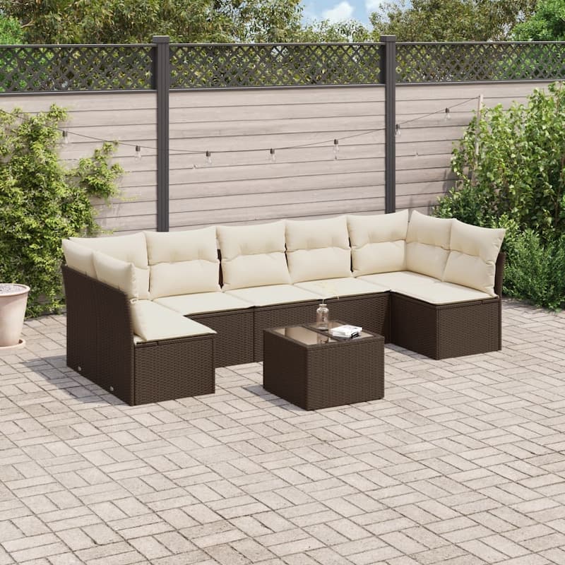 vidaXL Garden Sofa Set Brown - 21.7 x 21.7 x 14.6