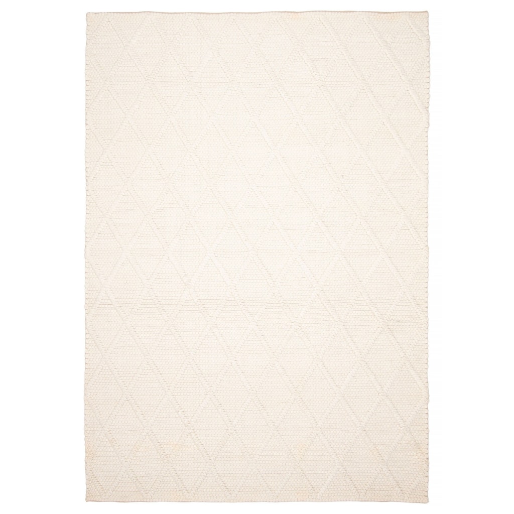 ECARPETGALLERY Braid weave Sienna Cream Wool Rug - 6'1 x 8'8
