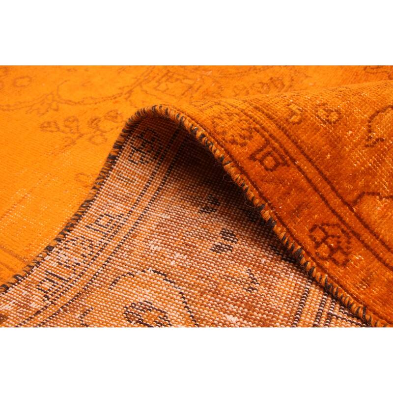 ECARPETGALLERY Hand-knotted Color Transition Orange Wool Rug - 6'6 x 9'2