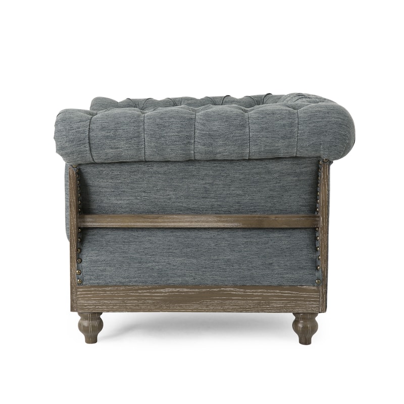 Charcoal 39" Upholstered Button Tufted Club Chair