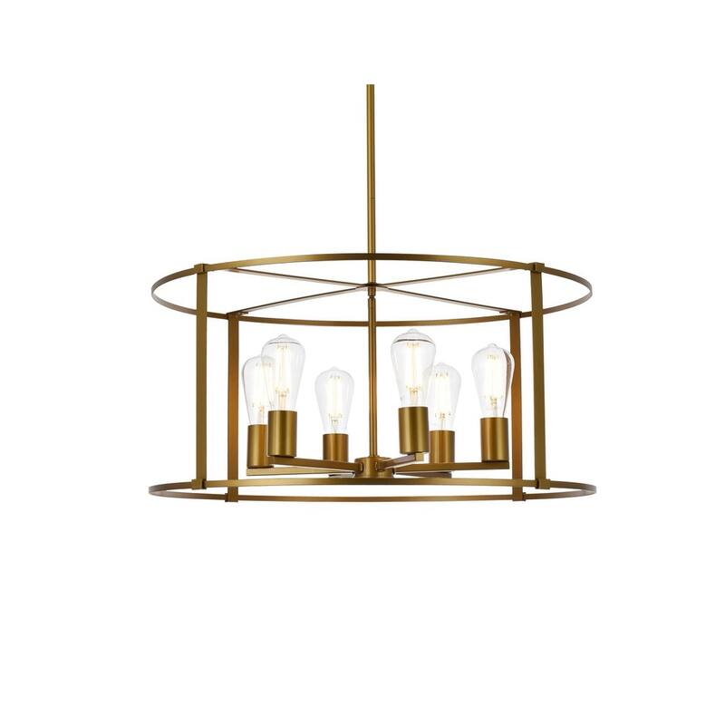 Aria 6 Light Pendant in black - 26 Inch