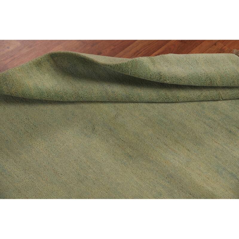 Gabbeh Modern Rug Handmade Solid Wool Carpet - 3'4" x 4'10"