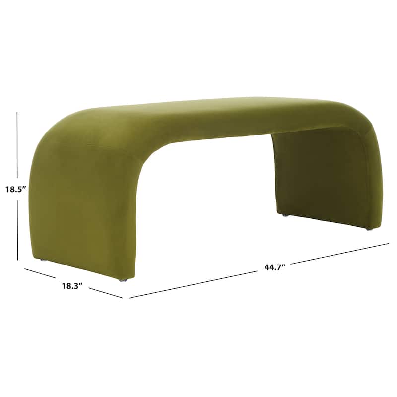 SAFAVIEH Margarett Modern Minimalist Glam Bench - 45" W x 18" D x 19" H - 45"W x 18"D x 19"H