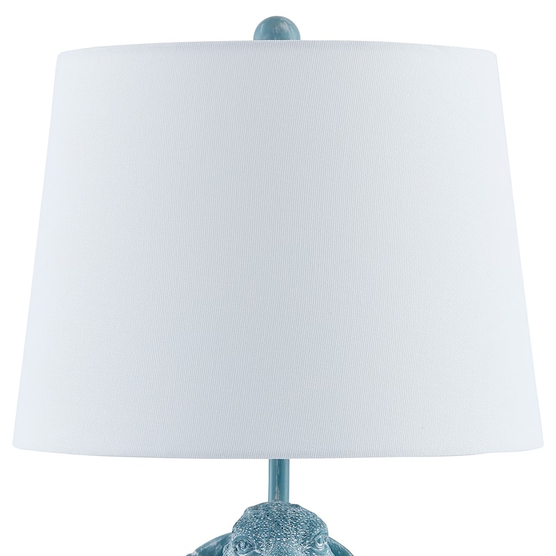 19.5" Blue Textured Resin Turtle Table Lamp - 12" x 12" x 19.5"