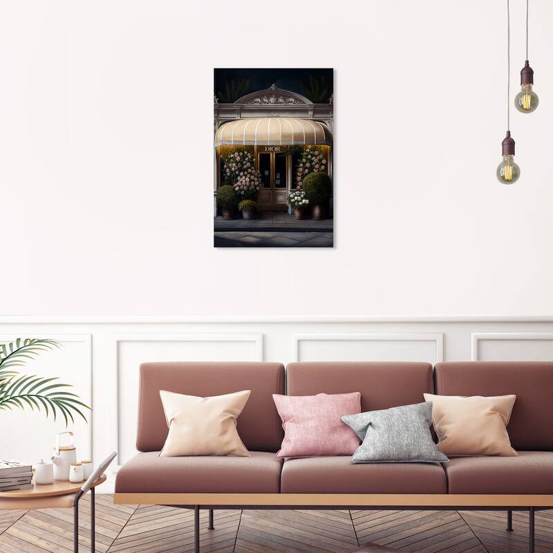 Wynwood Studio Fashion and Glam Paris Store III Gold and Traditional Wall Art Canvas Print - 30 x 20