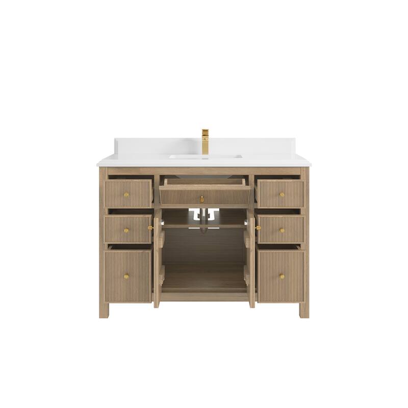 Willow Collections 48 in. W x 22 in. D Sonoma Teak Single Sink Bathroom Vanity with Countertop