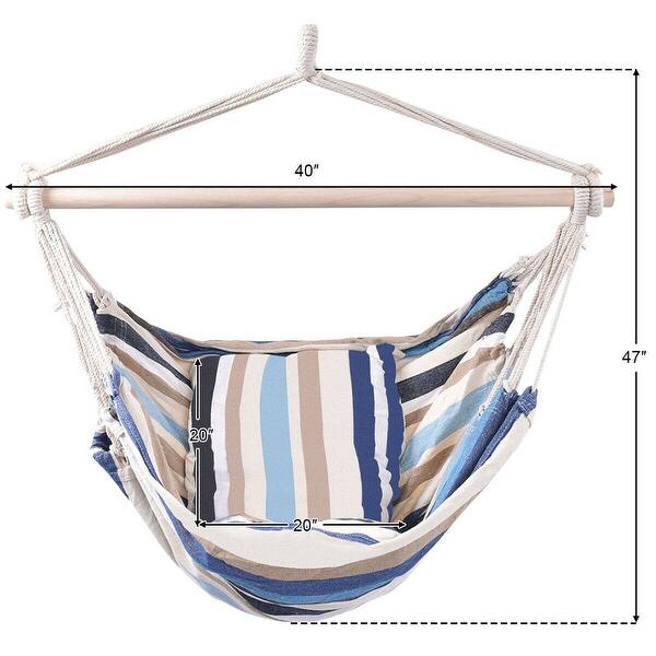 Shop Deluxe Hammock Rope Chair Porch Yard Tree Hanging Air Swing Outdoor Overstock 30732398