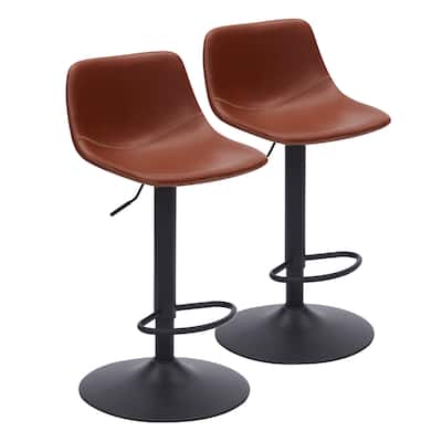 Adjustable Bar Stools Set of 2, Modern Swivel Bar Stools, Bar Height Stools with Back Support Counter Height Bar Stools