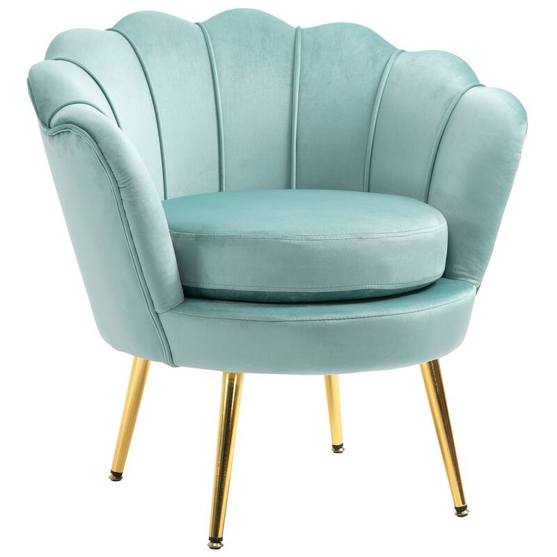 Velvet-touch Fabric Accent Chair - Green Mist