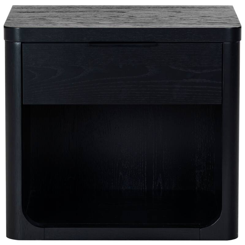 SAFAVIEH Couture Raylie 1 Drawer Wood Nightstand - Black