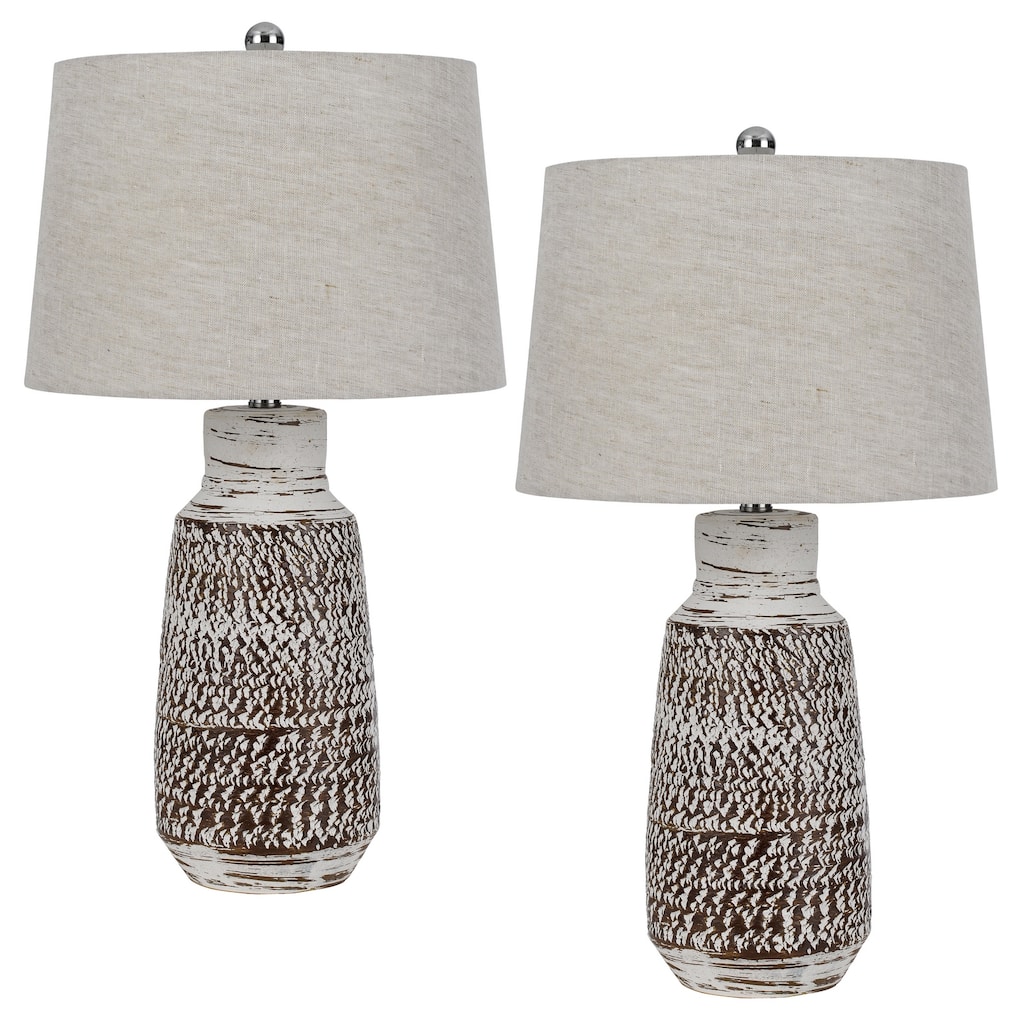 Scottsboro 27" Height Ceramic Lamp Set in Terra Cotta Finish