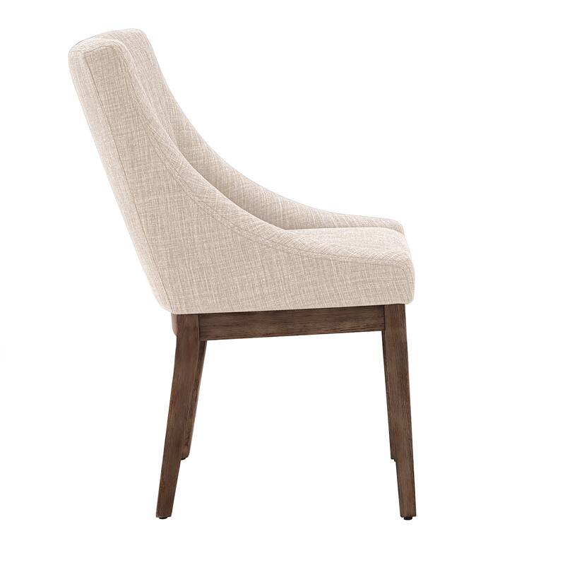 Voyager Button Tufted Slope Arm Linen Dining Chair (Set of 2) by iNSPIRE Q Artisan