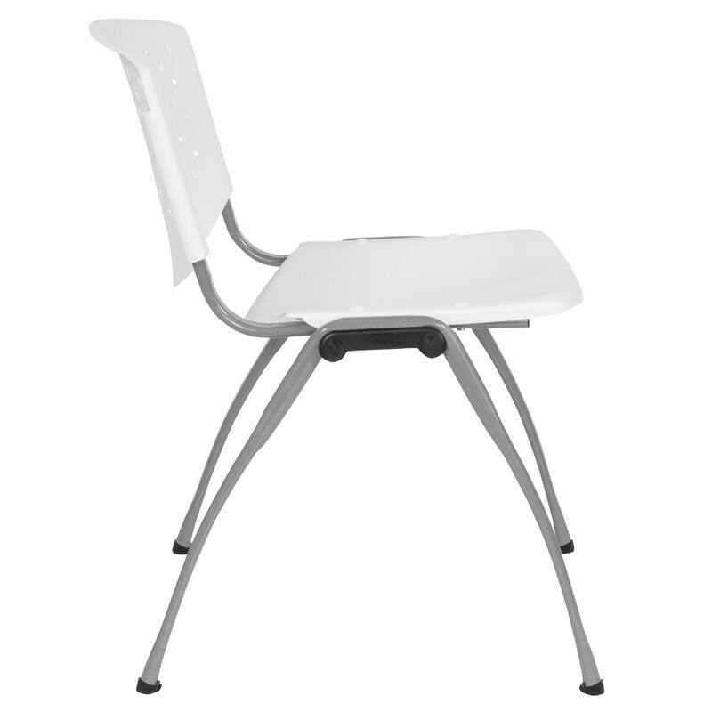 880 lb. Capacity Plastic Stack Chair with Powder Coated Frame