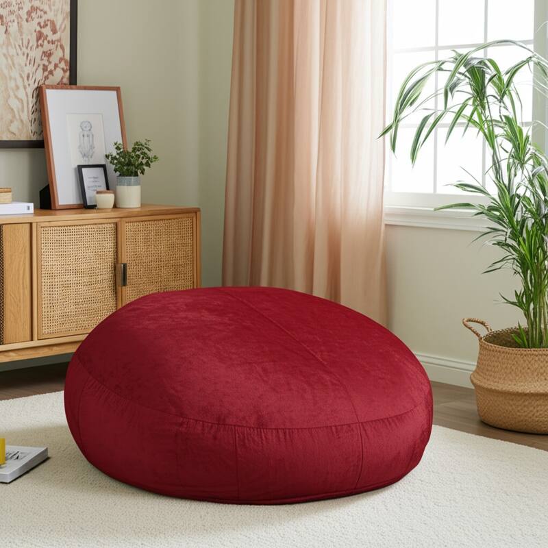 HomeRoots 72" Cinnabar Microsuede Bean Bag Chair - Cinnabar - Medium