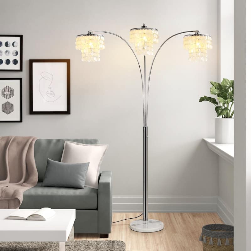 Brio 90" 3-Light Modern Arc Floor Lamp - 90