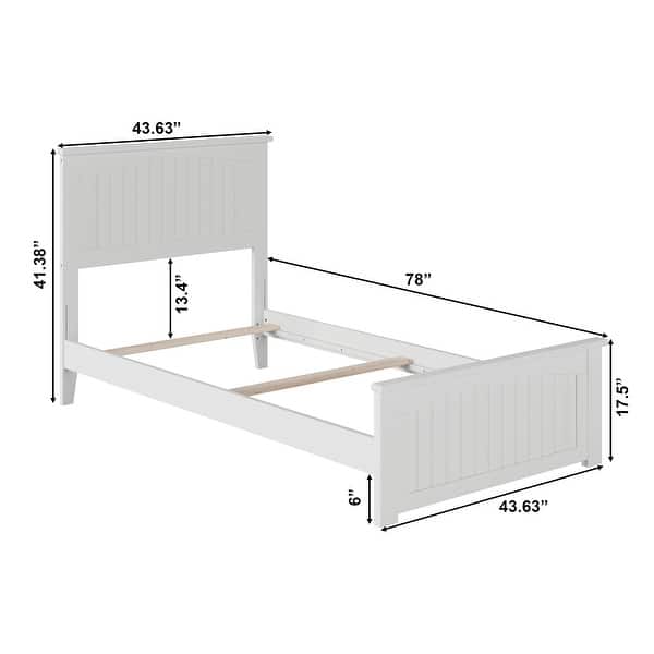 Nantucket Twin Bed with Matching Footboard in White