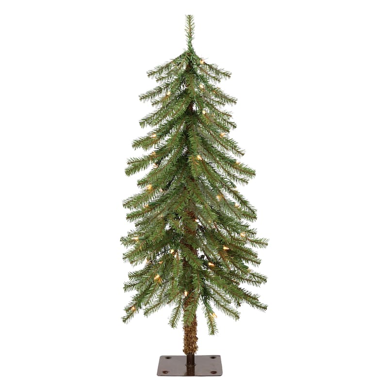 Puleo International Pre-Lit 3' Alpine Artificial Christmas Tree