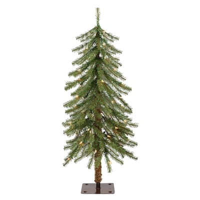Puleo International Pre-Lit 3' Alpine Artificial Christmas Tree with 50 Lights, Green