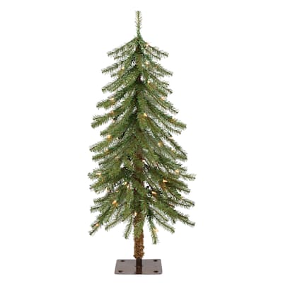 Puleo International Pre-Lit 3' Alpine Artificial Christmas Tree