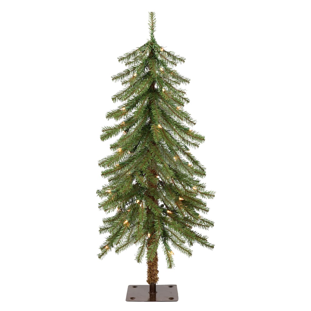Puleo International Pre-Lit 3' Alpine Artificial Christmas Tree