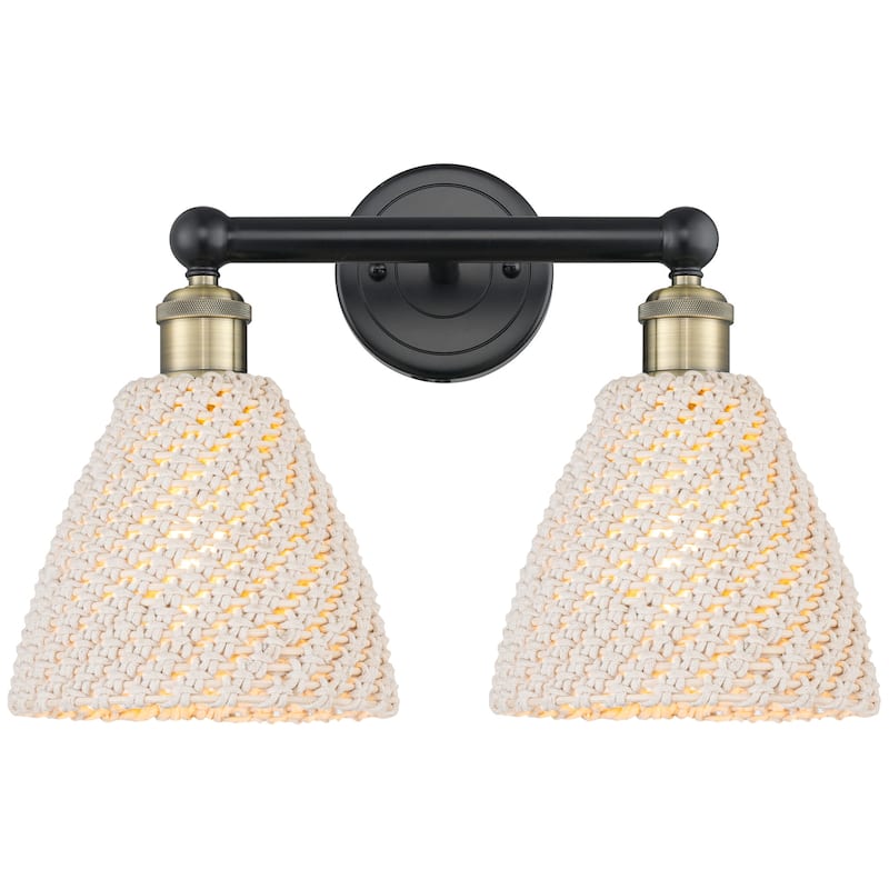 Innovations Lighting 616-2W-12-17 Bristol Natural Vanity Bristol - Black Antique Brass / Natural