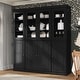 preview thumbnail 124 of 145, Palace Imports 100% Solid Wood Pantry Cabinet, Adjustable Shelves, 65" Wide, 71.5" Tall - 65" x 71.5" Black - 4 Clear Glass-4 Solid
