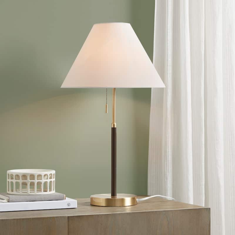 INK+IVY Bromley Gold/Brown Two Tone Pull-chain Table Lamp - Gold/Brown