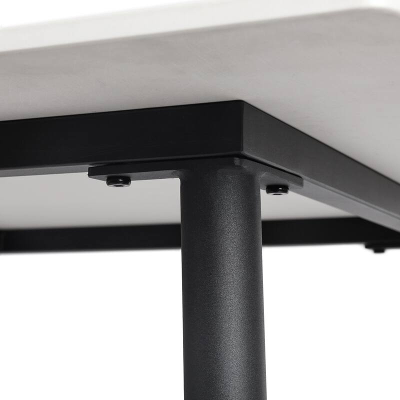 Sintered Stone Tabletop Iron Tube Legs Kitchen Dining Table - 31.5"