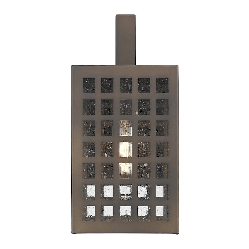 Outdoor Wall Flush Mount 1-Light with Glass Shade and Steel Wet Rated Fixture LED A19 Compatible - 10.75" H x 5" W x 7" D