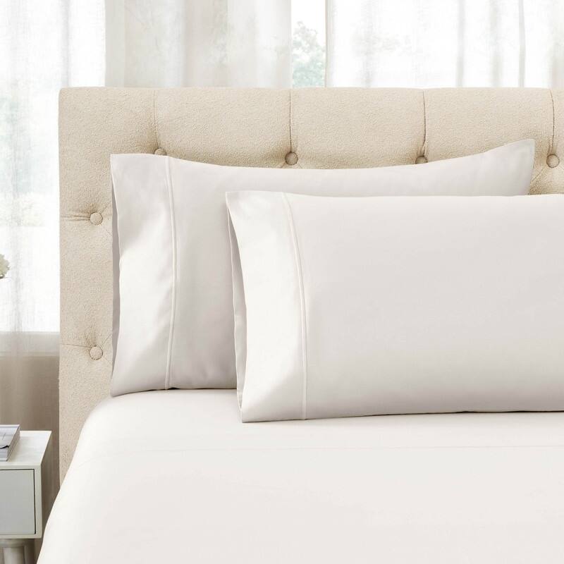 Superior Egyptian Cotton 1500 Thread Count Marrow Stitch Hem Pillowcases, Set of 2 - Ivory - King