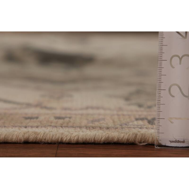 Earth Tone Oushak Indian Rug Hand-Knotted Wool Carpet - 8'0"x 9'9"