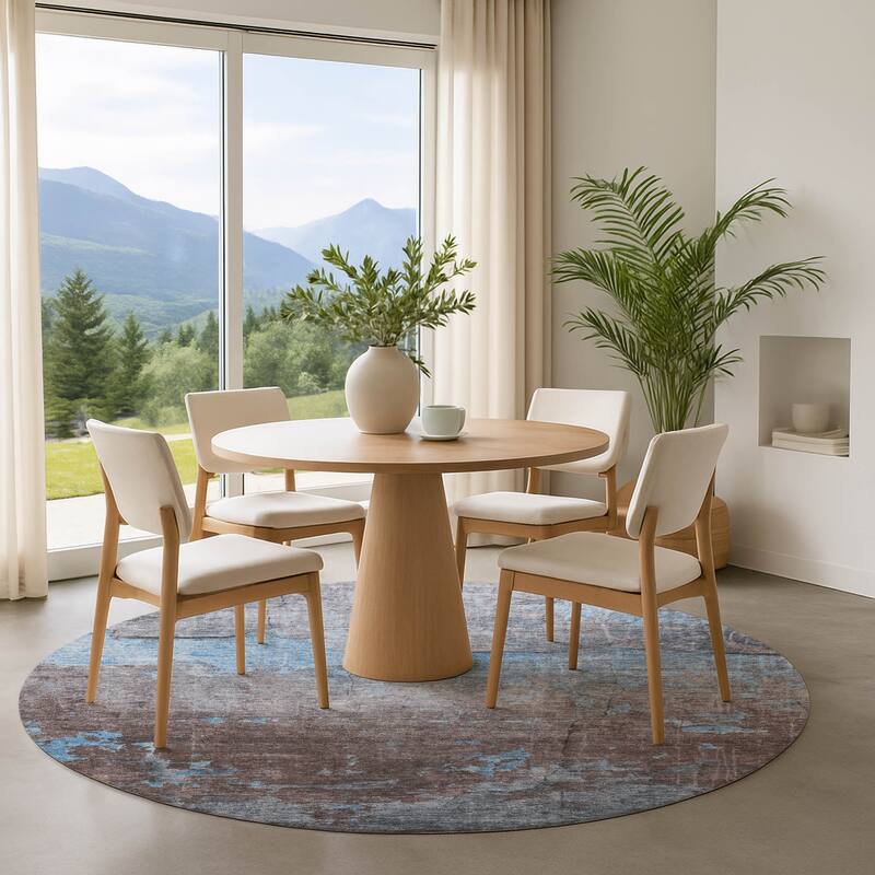 Premium Washable Super Soft Abstract Chic Mayfield Rug - Sky - 8' x 8'