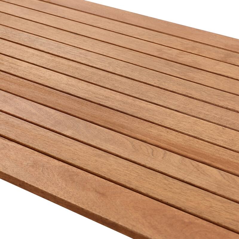 6-Person 70.5" Wide Outdoor Wooden Rectangular Dining Table