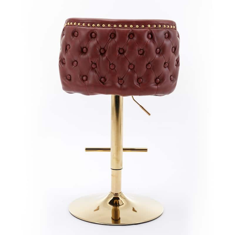 PU Upholstery Swivel Barstools with Adjustable Seat Height Set of 2