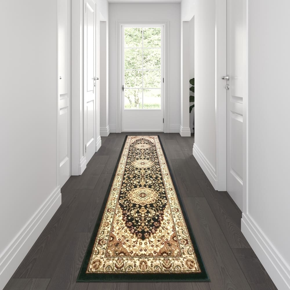Multipurpose Persian Style Olefin Medallion Motif Area Rug