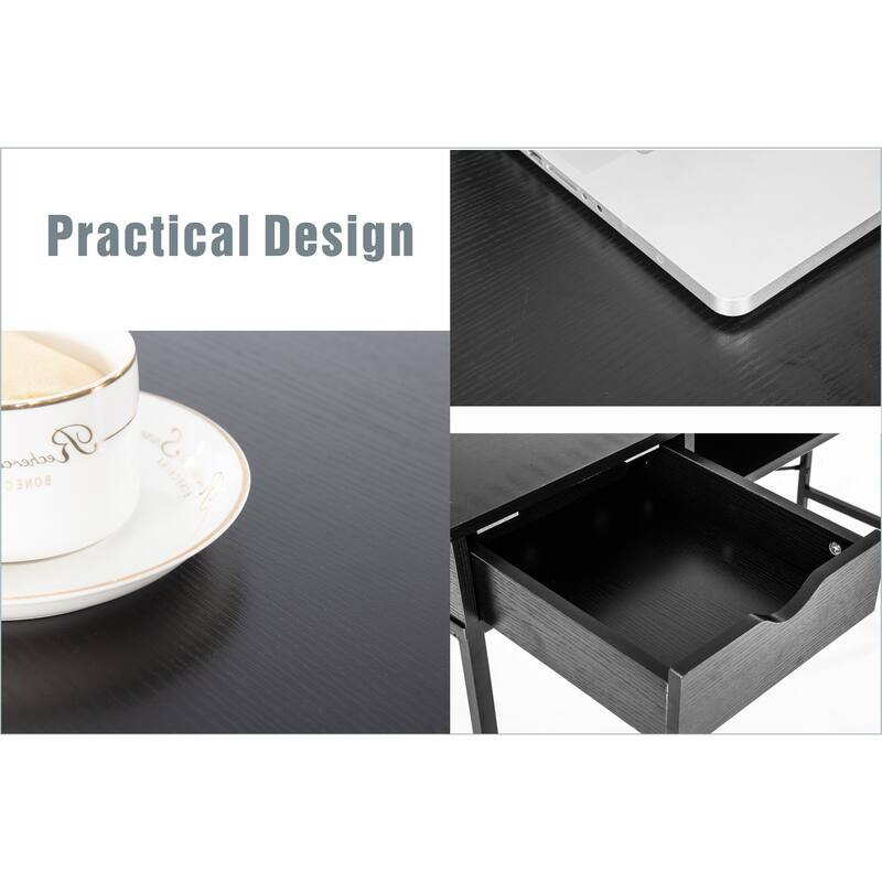 JJS 48' Writing Desk with Drawers, Contemporary Home Office Large