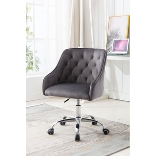 Home Office Desk Chair with Wheels, Modern Upholstered Velvet Shell ...