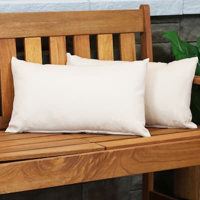 Sunnydaze 2 Outdoor Lumbar Throw Pillows - 12 x 20-Inch