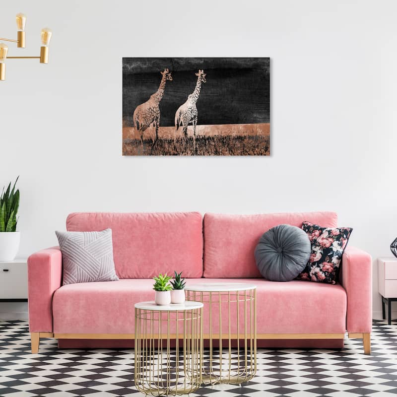 Wynwood Studio Canvas Animals Let's Take A Walk Copper Bronze and Copper Modern & Contemporary Wall Art Canvas Print - 36 x 24