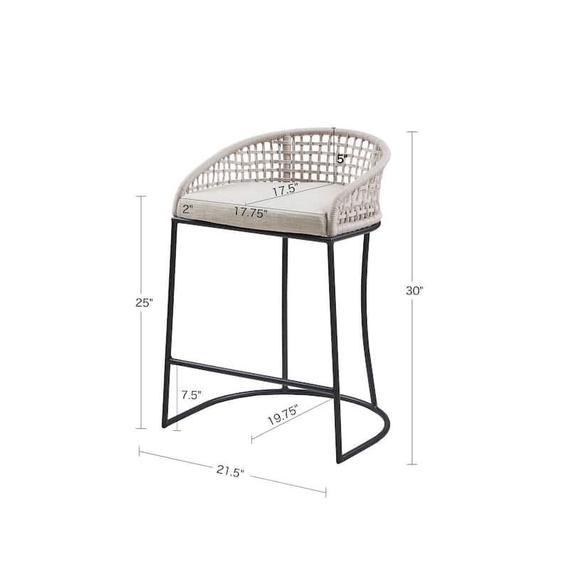 Madison Park Carmel Woven Counter Stool 25"