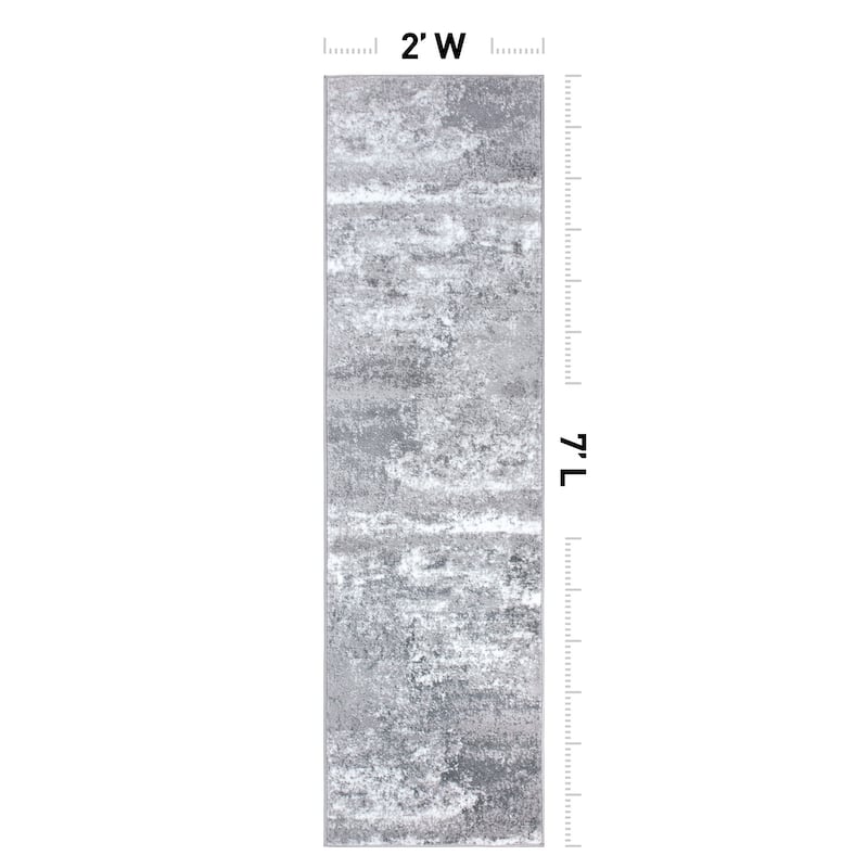 World Rug Gallery Distressed Abstract Watercolor Area Rug