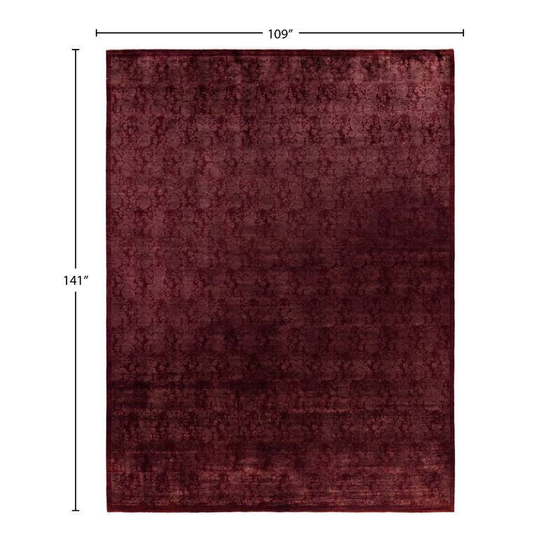 Overdyed One-of-a-Kind Hand-Knotted Area Rug - Red - 9' 1" x 11' 9"