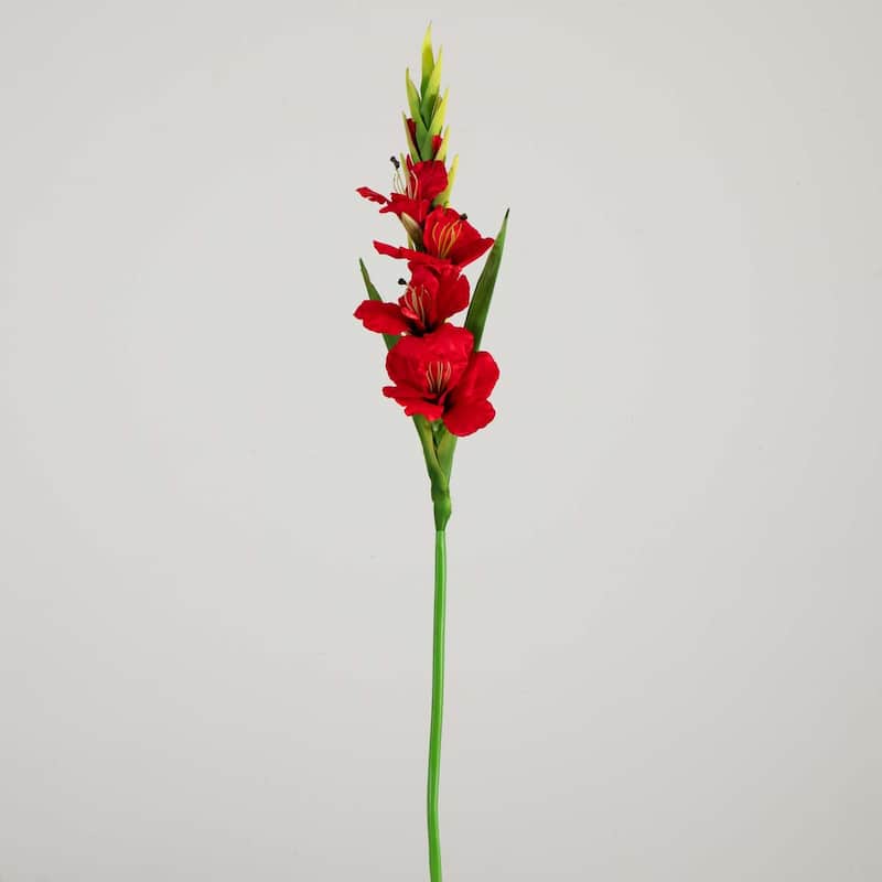 Artificial Gladiolus Floral Stem Sprays - 45" - Set of 3 - Red