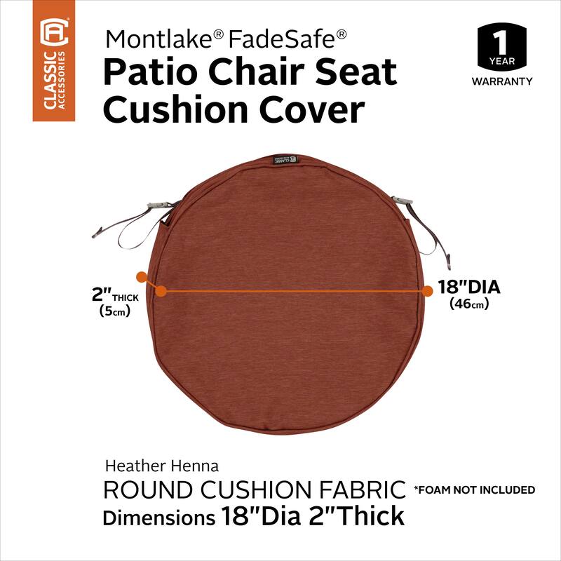 Classic Accessories Montlake Water-resistant Patio Chair Seat Cushion Slip Cover