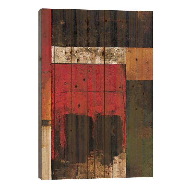 Journey II Print On Wood by Max Hansen - Multi-Color - 26x18x1.5