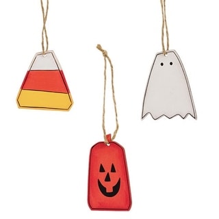 Set of 3 Halloween Friends Ornaments - 2.5" H x 1.5-2.5" W x .125" D