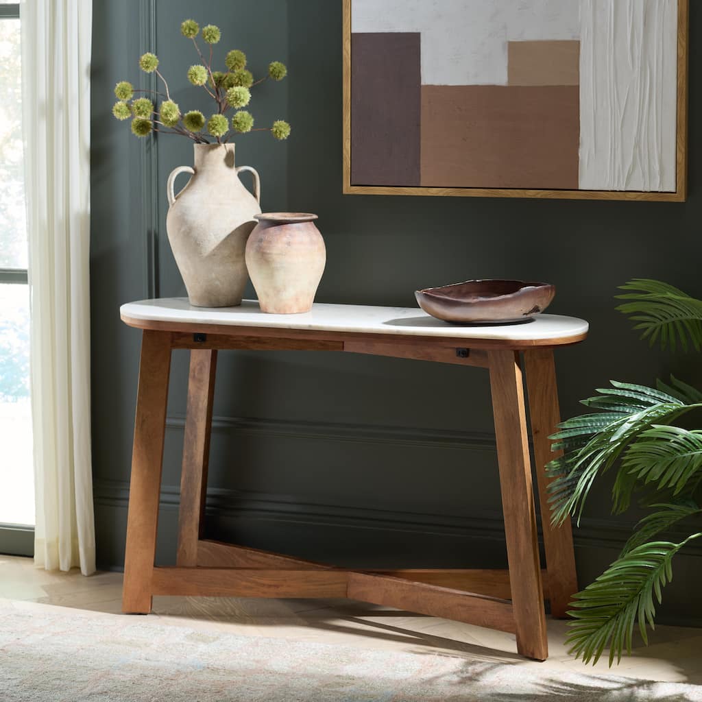 SAFAVIEH Home Shina Oval Console Table - 14"W x 50"D x 32"H