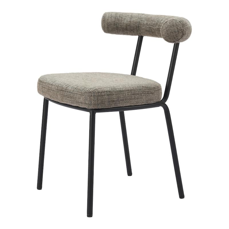 HomeRoots Set of Two Green and Black Upholstered Chenille Open Back Dining Side Chairs - 23' X '29.9' X '23