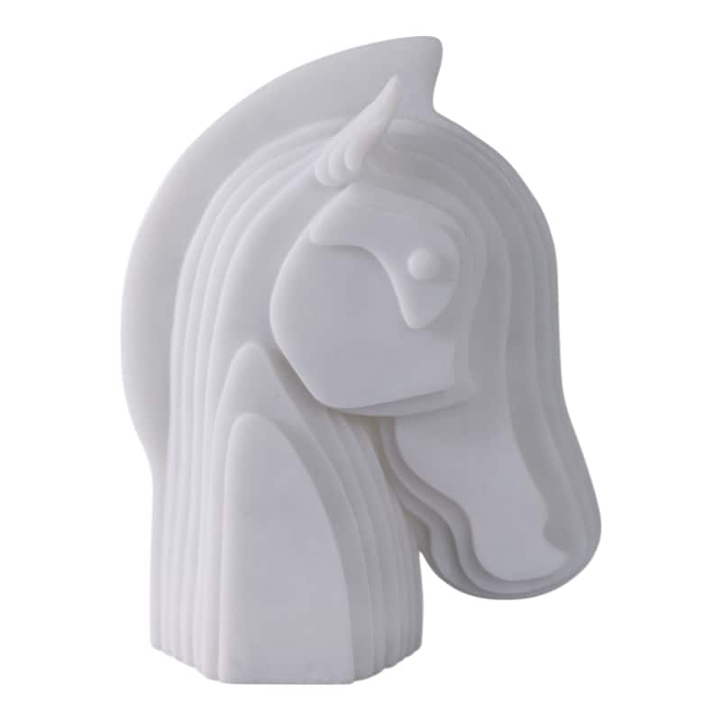 Resin Sculpture Layered Modern Horse Bust Design - 12" White - 9.5" x 5" x 12" - White - 9.5" x 5" x 12"